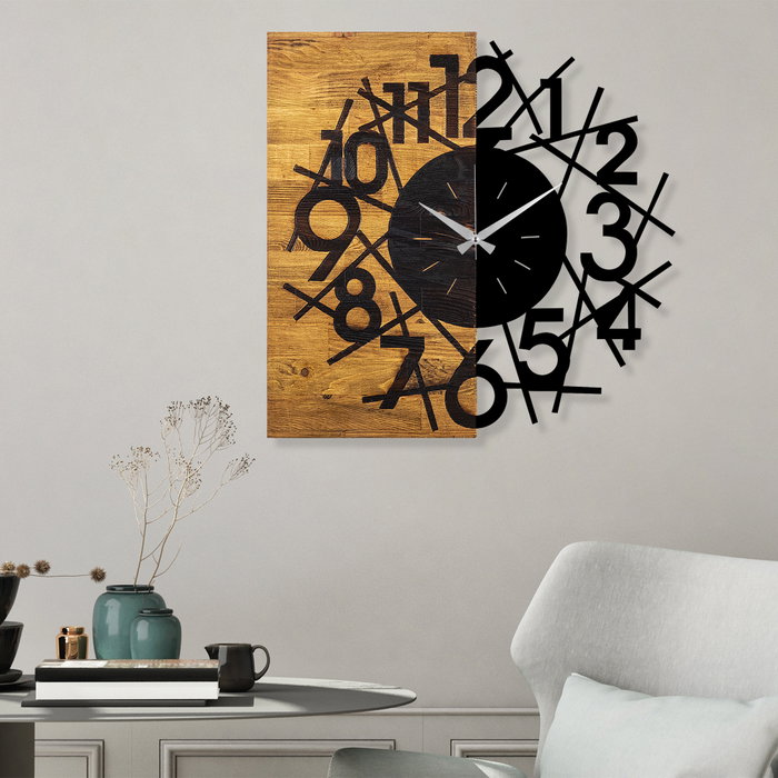 Wallity Wooden Clock 26 Nogal y Negro Wallity Wooden Clock 26 Nogal y Negro
